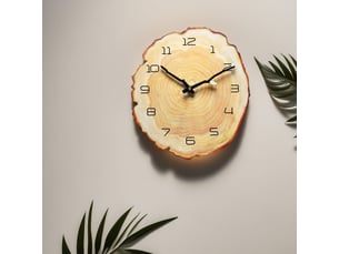 Horloge murale vintage « cernes d'arbre » de 14 pouces — mouvement à quartz silencieux — horloge murale décorative — aiguille des heures luminescente