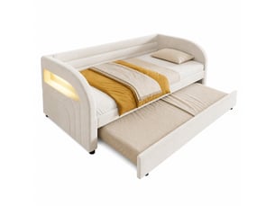Lit gigogne 90x200 cm <strong>HAVRYA</strong>  <strong></strong> coloris blanc