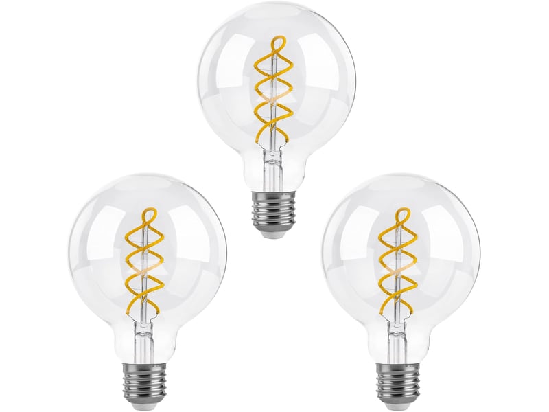  3 ampoules e27 g95 4w dimmable filament spirale 2700k  - Conforama A