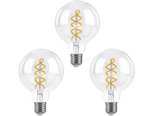 3 ampoules e27 g95 4w dimmable filament spirale 2700k