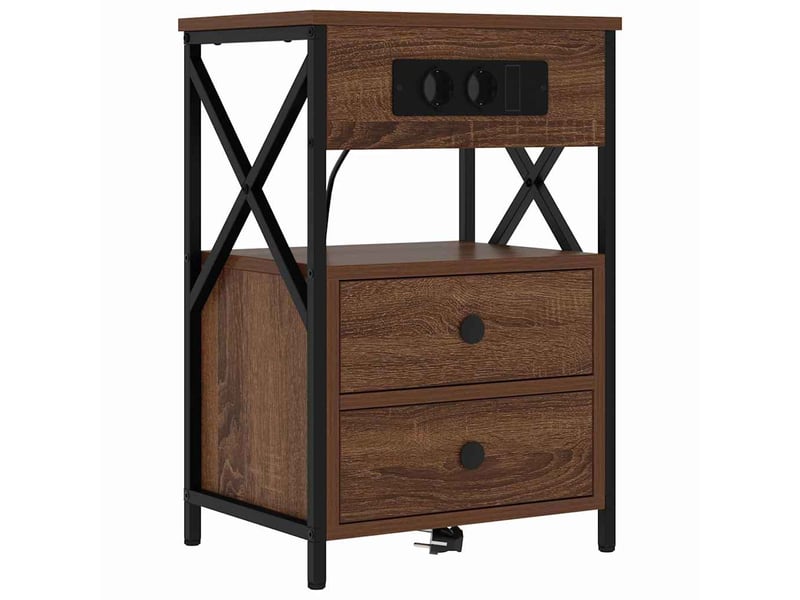 Table de chevet - cabinet de chevet - table de nuit 2 pc chêne brun 40 x 31 x 60 cm - Conforama C