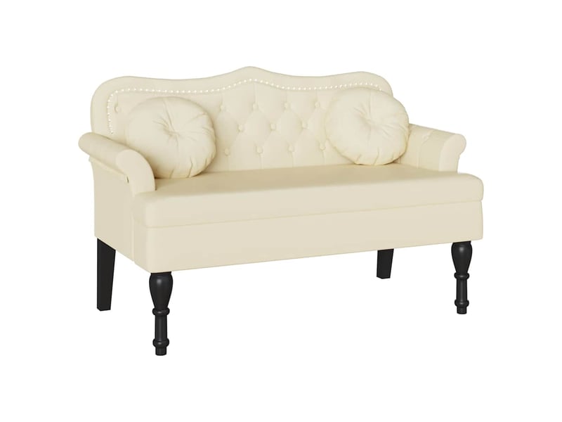 Banc chesterfield, canapé 2 places crème 120,5x65x75 cm simili cuir - Conforama A