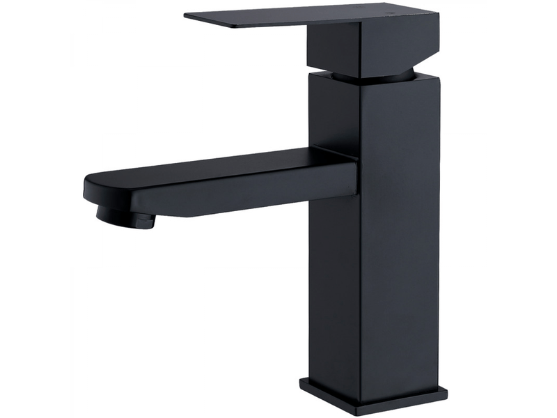 Robinet de salle de bain noir, mitigeur de lavabo en laiton, mitigeur de baignoire avec tuyaux d'eau chaude et froide - Conforama A
