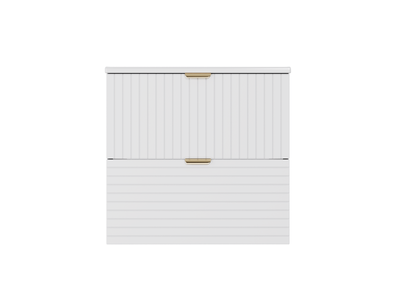  Meuble vasque suspendu 61 x 46 x 57 cm – blanc – 2 tiroirs silencieux, vasque intégrée  - Conforama A
