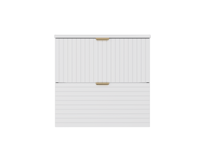 Meuble vasque suspendu 61 x 46 x 57 cm – blanc – 2 tiroirs silencieux, vasque intégrée