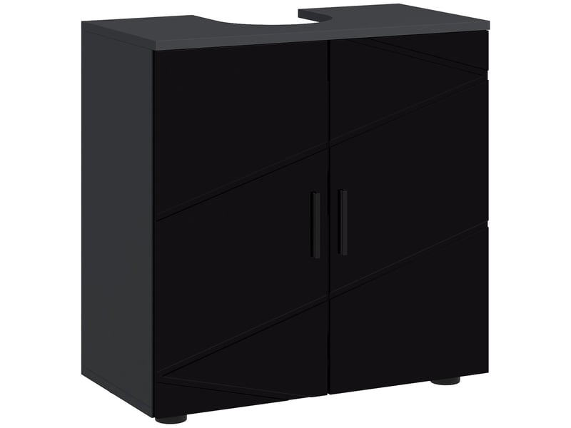  Meuble sous lavabo pour lavabo sur colonne noir, 2 portes, 60 x 30 x 60 cm  - Conforama A