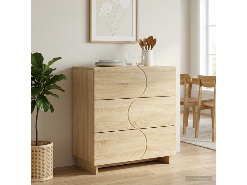  Buffet salon, buffet de rangement chêne sonoma 70x38x75 cm bois d'ingénierie  - Conforama B