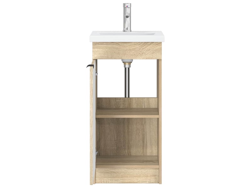  Meuble salle de bain avec évier, meuble de rangement chêne sonoma shl8320  - Conforama D
