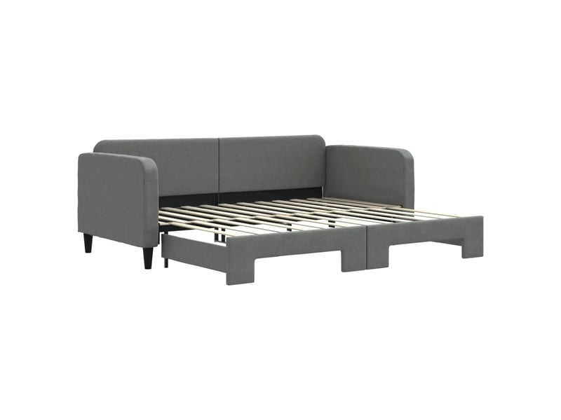  Lit simple- lit adulte -  lit de jour avec gigogne sans matelas gris foncé 90x200 cm  - Conforama A
