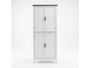 Buffet de cuisine haut 4 portes 4 étagères réglables mdf blanc 76x40x178.5 cm