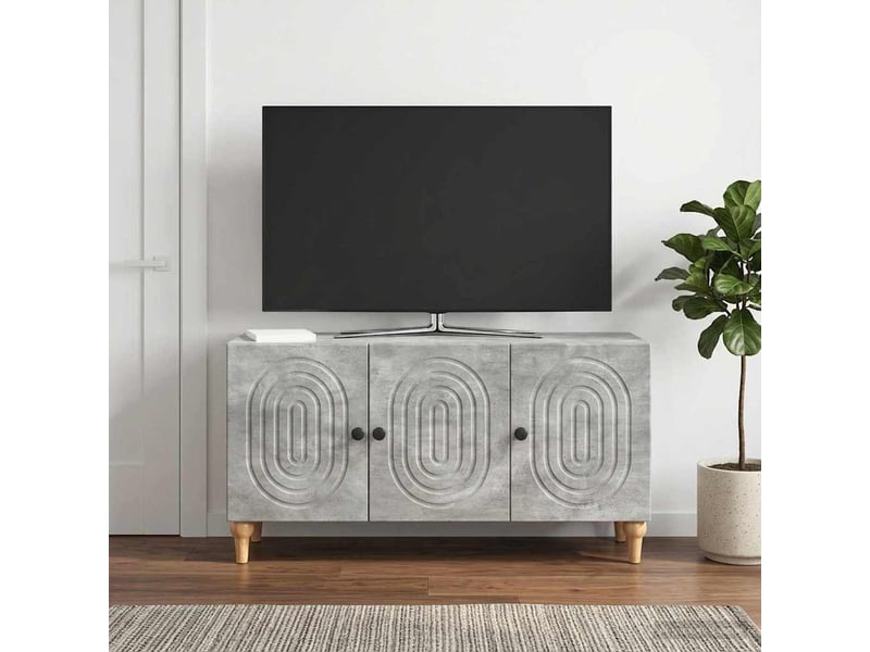  Meuble tv - banc tv - meuble de rangement 99 x 34,5 x 50 cm gris béton bois d'ingénierie  - Conforama B