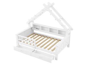 Lit avec rangement 90x200 cm <strong>GUTENACHT</strong>  <strong></strong> coloris blanc