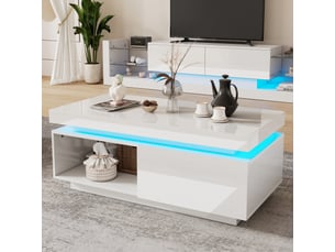 Table basse  coloris blanc <strong></strong> <strong>blanc</strong>