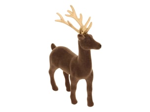 Renne en velours marron h. 22 cm