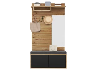 Portemanteau avec banc et rangement noir 100 x 190 cm en panneau de particules