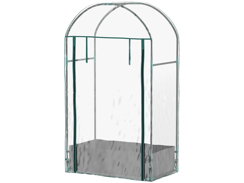 Mini serre de jardin serre balcon avec sac de plantation et housse en plastique renforcé, porte enroulable, transparente  - Conforama B