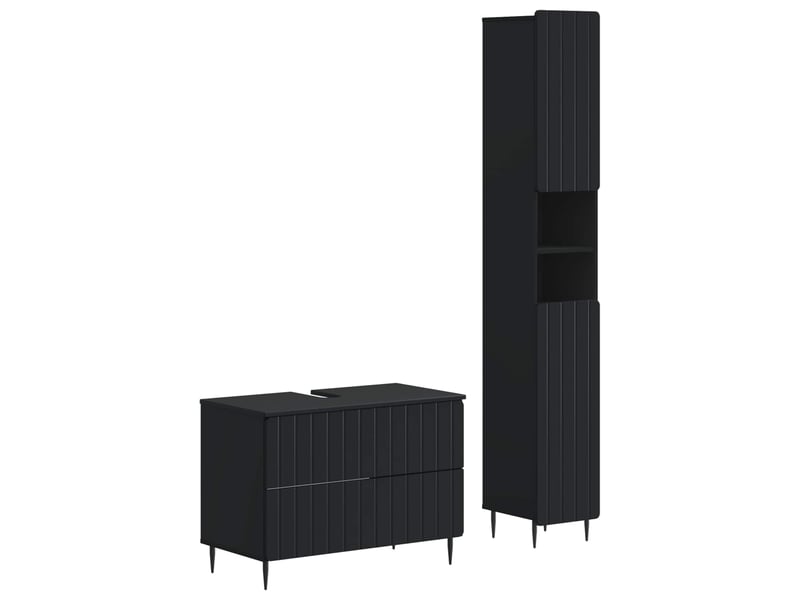 Ensemble de 2 meubles de salle de bain zwolle noir cf63240 - Conforama A