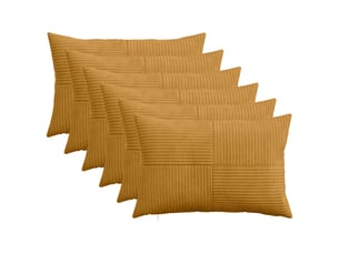 Lot de 6 housses de coussin almelo jaune 30 x 50 cm velours côtelé cf49880