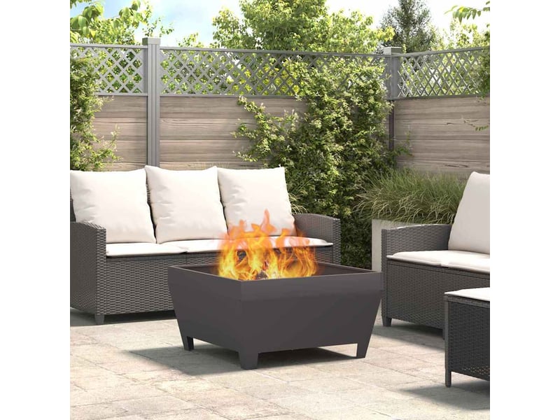  Brasero exterieur, foyer noir 80x80x43 cm acier patiné  - Conforama B