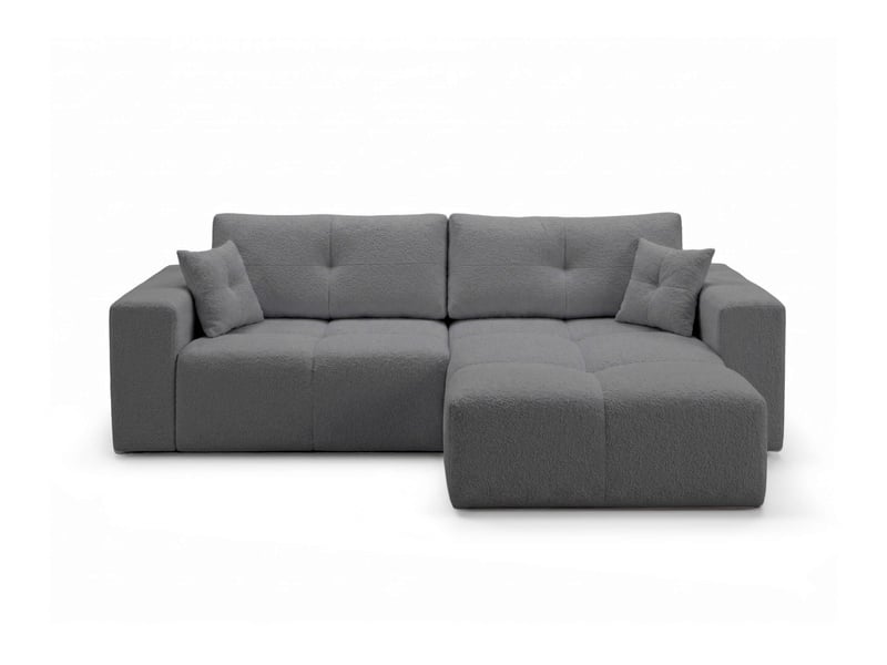  Celine - canapé d'angle convertible et réversible 4 places en bouclette  - Conforama E