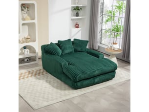 Canapé droit,canapé simple confortable en velours côtelé avec 3 oreillers moelleux,125x155x63,vert