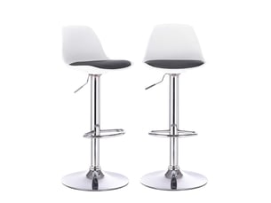 tabouret de bar assise réglable en hauteur <strong>KAYELLES</strong> - bicolore hauteur d'assise 82 cm vendu Par paire