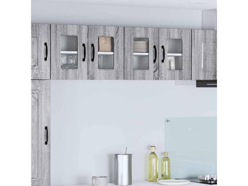 Meuble mural de cuisine | armoire de cuisine 2 pcs gris sonoma shl5087 - Conforama B
