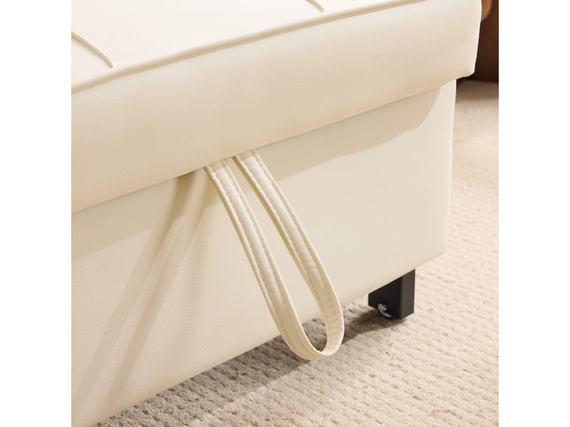  Fauteuil convertible blanc 1 place - canapé lit extensible avec usb et porte-gobelets, design moderne  - Conforama R