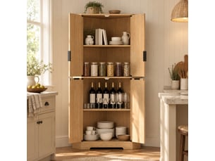 Buffet 4 porte(s) 0 tiroir(s) <strong>MEULVA</strong> <strong></strong> - 60 cm coloris naturel