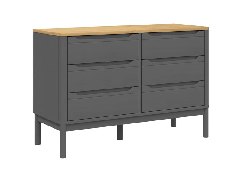  Commode chambre adulte, armoire à tiroirs floro gris bois de pin massif shl72839  - Conforama A