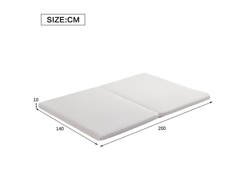 Matelas pliable ferme h3 avec housse lavable et dessous antidérapant en mousse blanche 140 × 200 cm - Conforama D