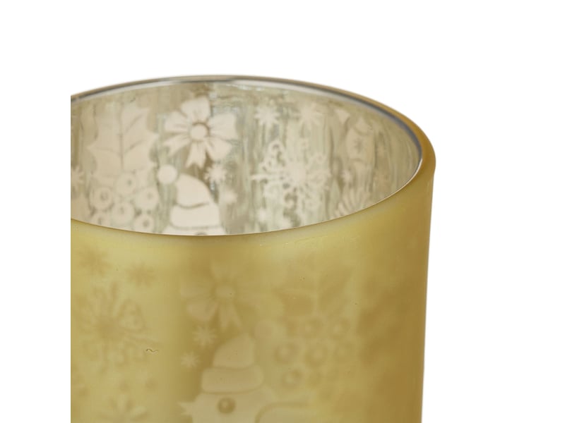  Lot de 12 photophores ronds décoratifs lumineux intérieur extérieur ambiance chaleureuse en verre doré 13_0011634  - Conforama E