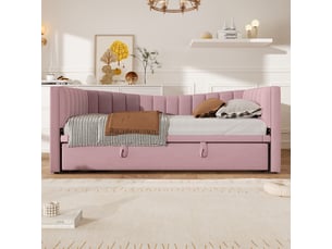 Lit banquette 90x200 cm <strong>ZOVIRA</strong> <strong></strong> coloris rose