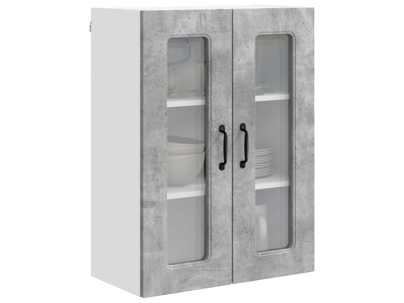  Meuble mural de cuisine | armoire de cuisine gris béton 60x31x80cm shl8830  - Conforama C