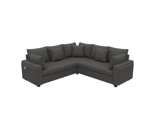 Canapé d'angle 198x198x83 cm led usb gris