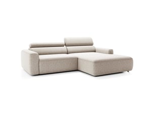 Selsey fando - canapé d'angle - 252 cm - tissu tressé beige clair - côté droit