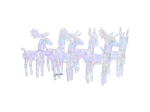 Rennes de noël 6 pcs 240 led multicolore acrylique