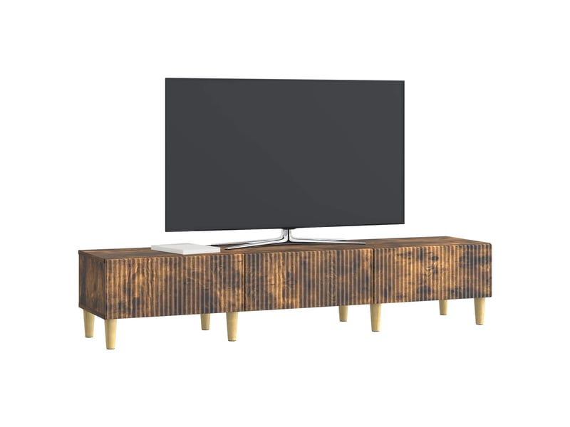  Meuble tv - banc tv - meuble de rangement chêne fumé 147 x 34,5 x 30 cm bois d'ingénierie  - Conforama C