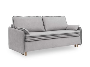 Canapé droit convertible MIUFORM Sam 3 places Tissu gris avec coffre de rangement