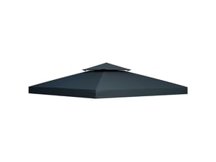 Parasol 3 x 3 cm toit de remplacement toit de pavillon en polyester gris charbon pavillon en métal