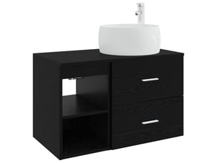 Ensemble de mobilier de salle de bain 2 pcs chêne noir shl386