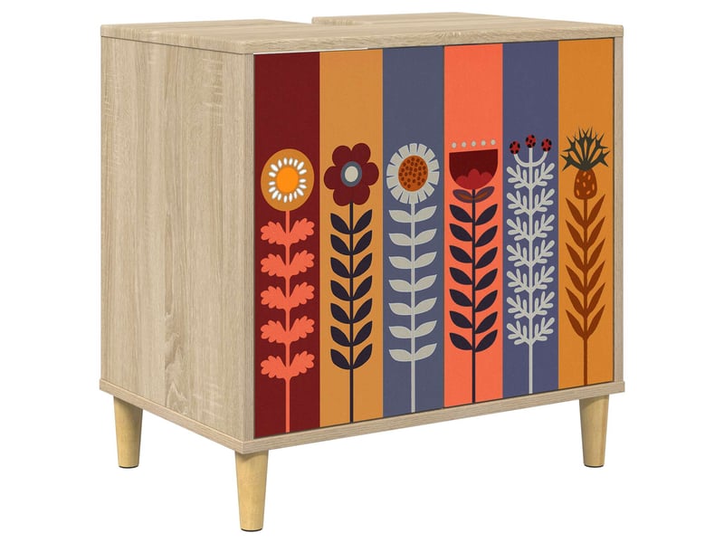  Armoire de salle de bain, meuble de rangement essen sonoma 60x40x60 cm  - Conforama A