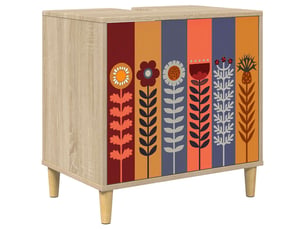 Armoire de salle de bain, meuble de rangement essen sonoma 60x40x60 cm