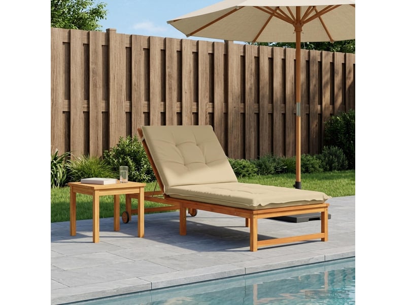  Coussin de transat, coussin pour bain de soleil gemert 100 % polyester beige 190 x 70 x 9 cm cf56108  - Conforama B