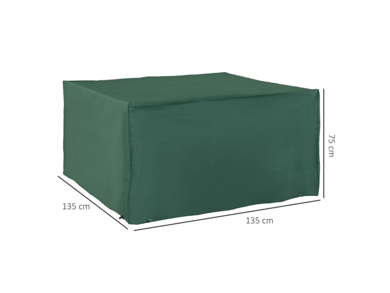  Housse de protection mobilier de jardin 135x135x75 cm – verte – oxford 600d imperméable et résistante aux uv  - Conforama C