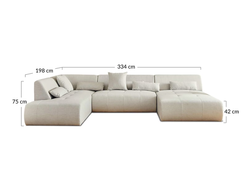  Onyx - canapé panoramique d'angle gauche 7 places - en tissu - lisa design - vert sauge ONYX - Conforama C