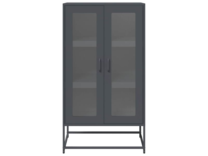  Buffet haut - bahut - meuble de rangement anthracite 68x39x123 cm acier  - Conforama E