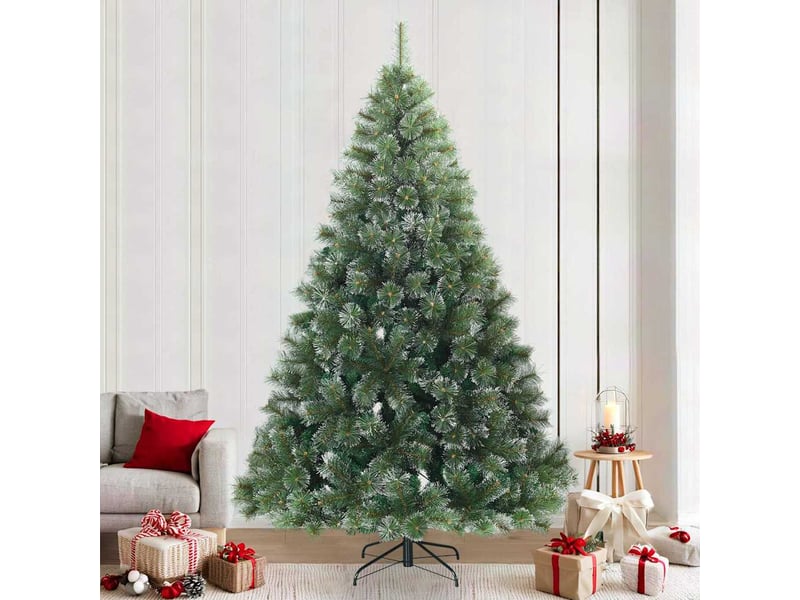  Sapin de noël artificiel, arbre de noël à branches pliantes, duveteux de neige shl6486  - Conforama B