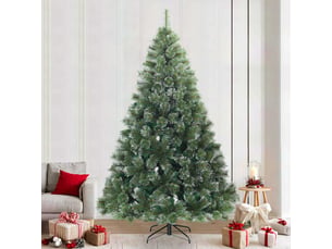 Sapin de noël artificiel, arbre de noël à branches pliantes, duveteux de neige shl6486