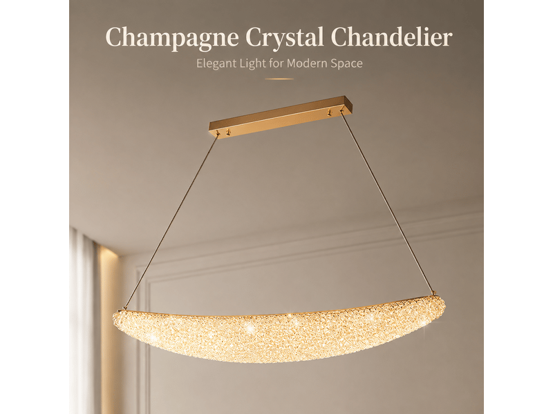  Lustre en cristal teinte champagne a2 – éclairage 3 couleurs ASLED-723 - Conforama B